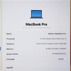 2020 Apple Macbook Pro 1.4GHz i5, 8GB RAM, 256GB SSD - Low Cycle Count